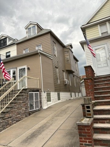 Exterior blue two-story painting