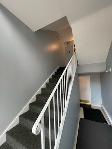 Interior stairwell painting